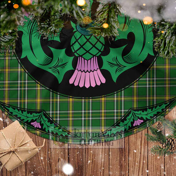 Offaly County Ireland Tartan Christmas Tree Skirt Scottish Thistle Style