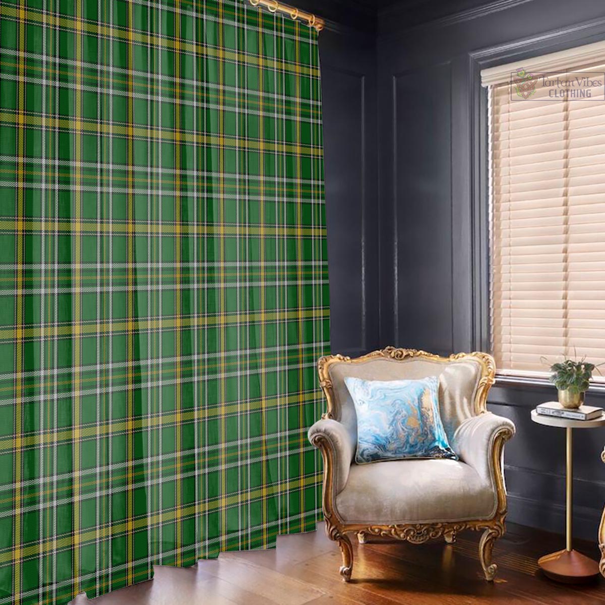 Offaly County Ireland Tartan Window Curtain