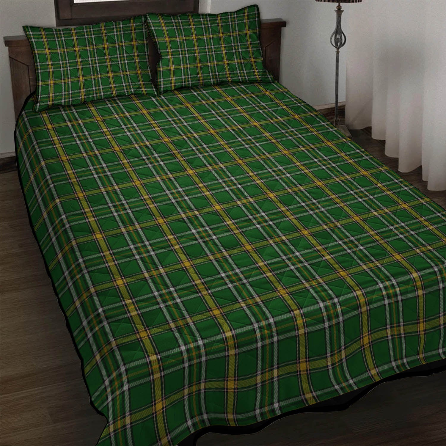 Offaly County Ireland Tartan Quilt Bed Set - Tartan Vibes Clothing