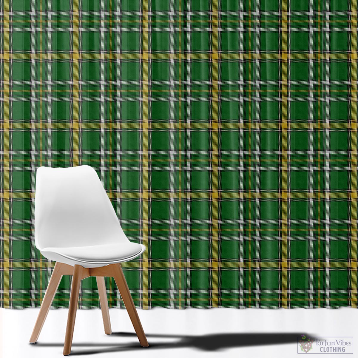 Offaly County Ireland Tartan Window Curtain