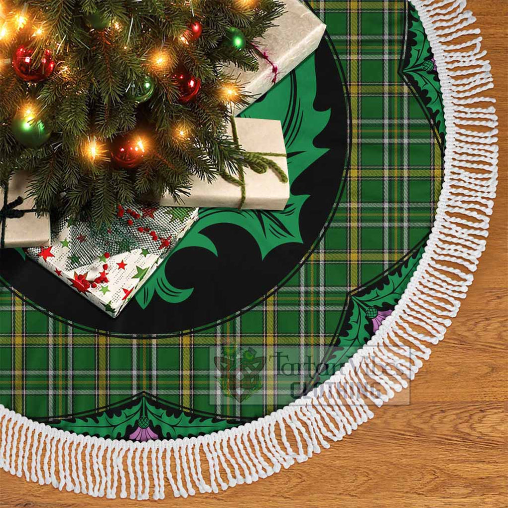 Tartan Vibes Clothing Offaly County Ireland Tartan Christmas Tree Skirt Scottish Thistle Style