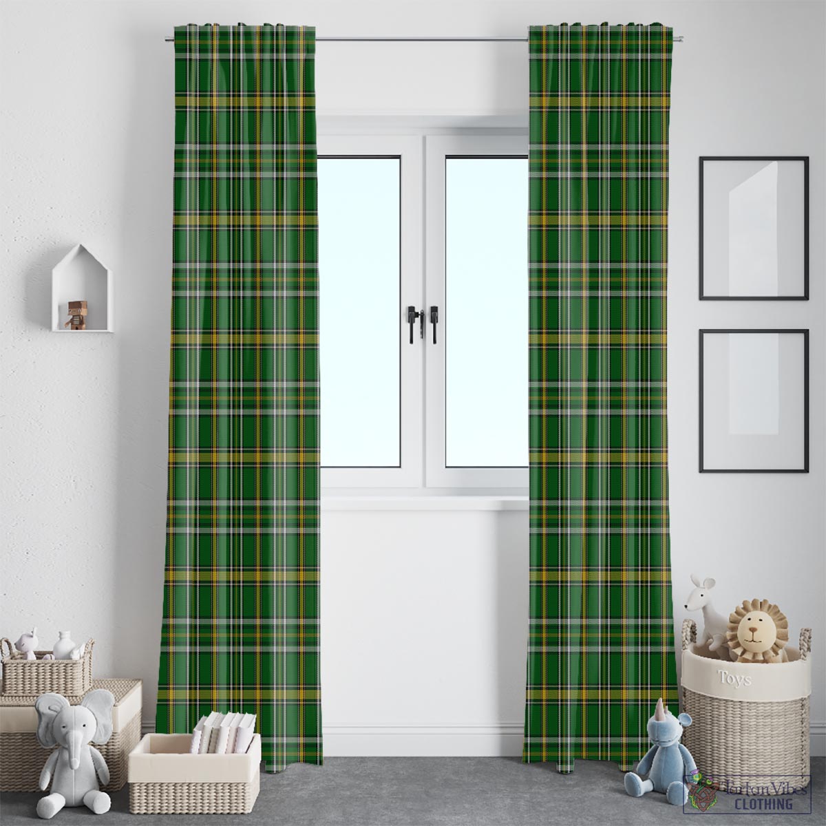 Offaly County Ireland Tartan Window Curtain