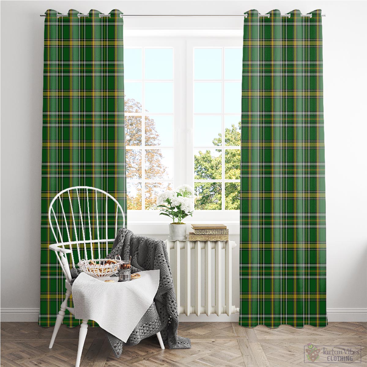 Offaly County Ireland Tartan Window Curtain