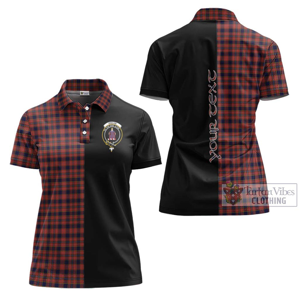 Ogilvie (Ogilvy) Tartan Women's Polo Shirt with Family Crest and Half Of Me Style Women - Tartanvibesclothing Shop