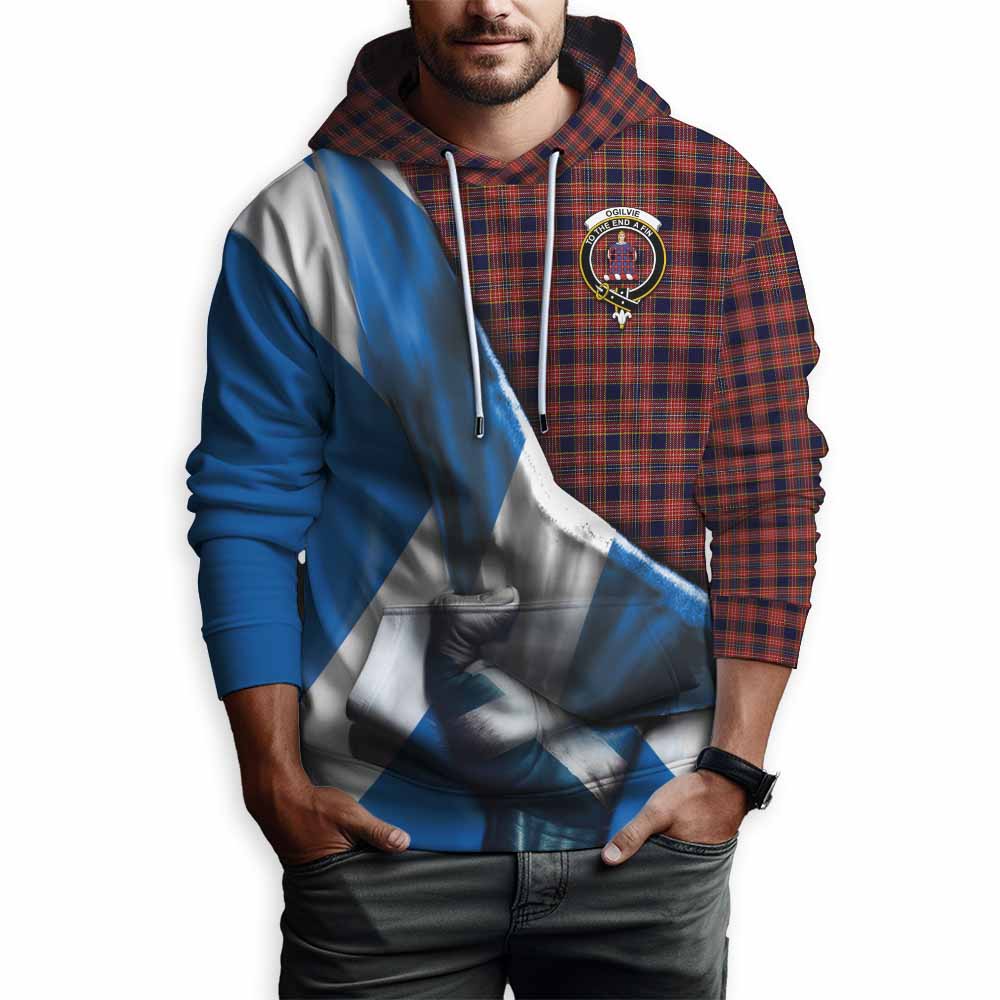 Tartan Vibes Clothing Ogilvie (Ogilvy) Tartan Hoodie with Family Crest Scotland Patriotic Style