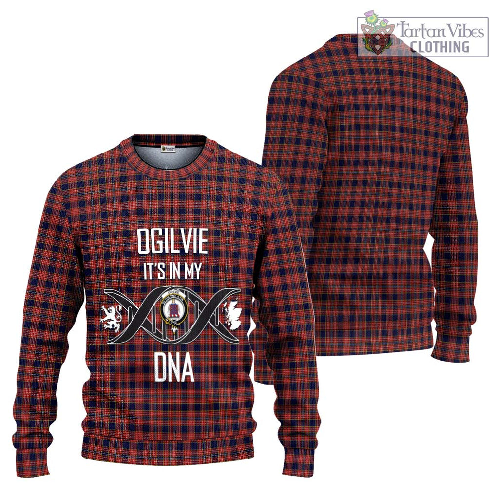 Ogilvie (Ogilvy) Tartan Knitted Sweater with Family Crest DNA In Me Style Unisex - Tartanvibesclothing Shop