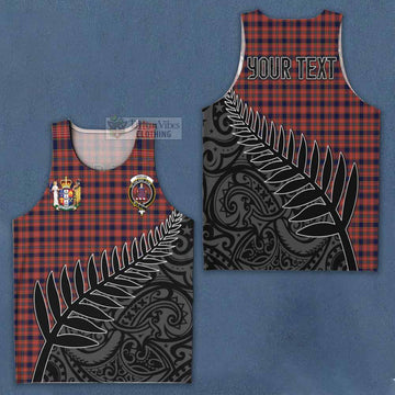 Ogilvie (Ogilvy) Crest Tartan Men's Tank Top with New Zealand Silver Fern Half Style