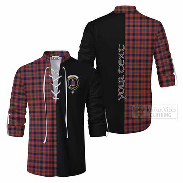 Ogilvie (Ogilvy) Tartan Ghillie Kilt Shirt with Family Crest and Half Of Me Style