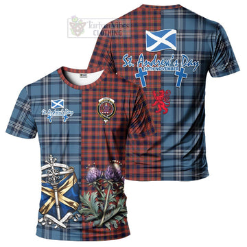 Ogilvie (Ogilvy) Tartan T-Shirt Happy St. Andrew's Day Half Tartan Style