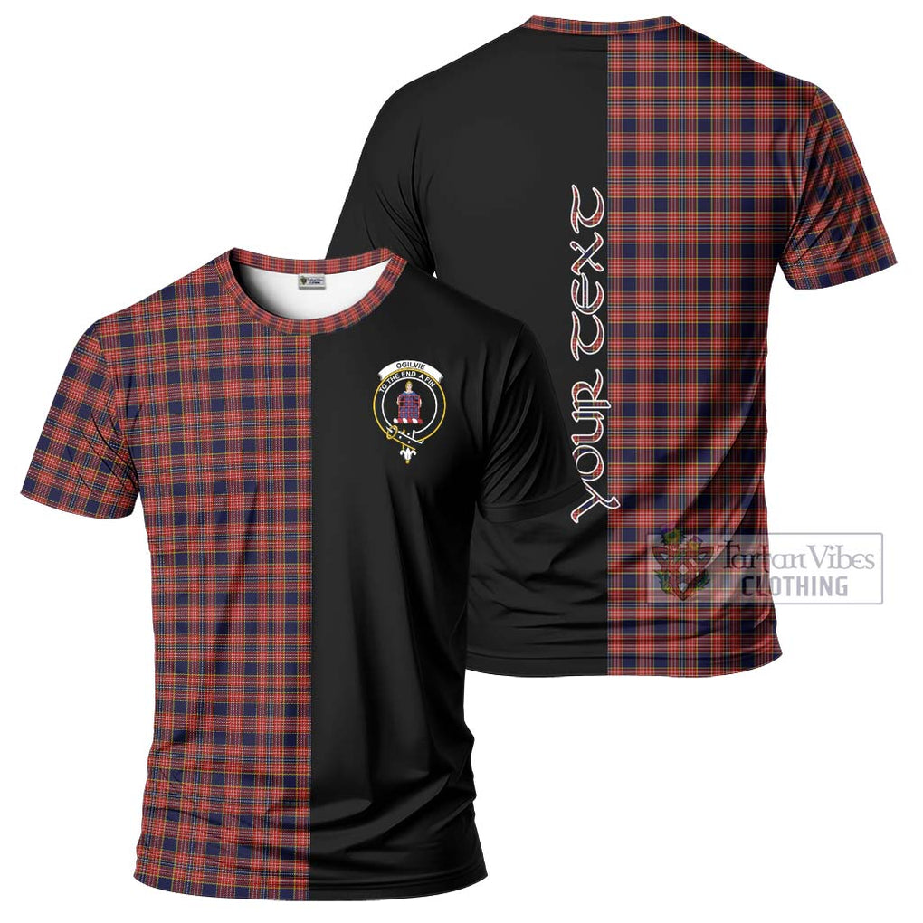 Ogilvie (Ogilvy) Tartan T-Shirt with Family Crest and Half Of Me Style Kid's Shirt - Tartanvibesclothing Shop