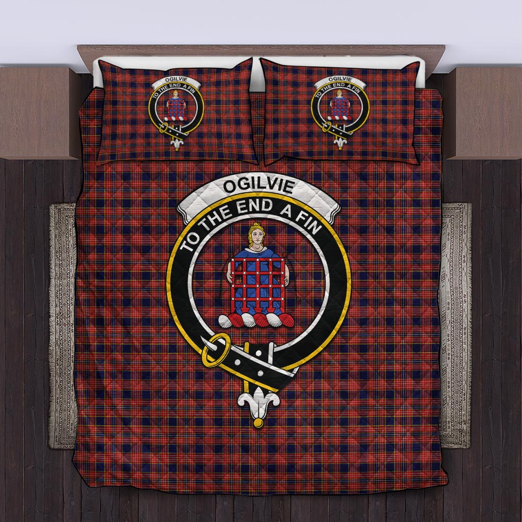 Ogilvie (Ogilvy) Tartan Quilt Bed Set with Family Crest Twin - Tartan Vibes Clothing