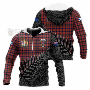 Ogilvie (Ogilvy) Crest Tartan Knitted Hoodie with New Zealand Silver Fern Half Style