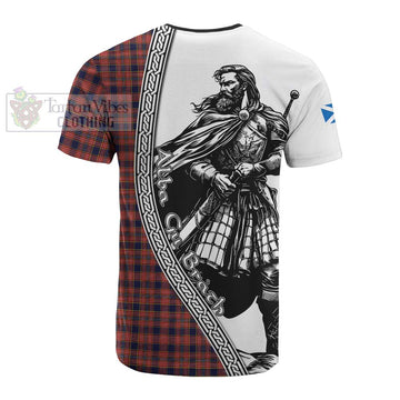 Ogilvie (Ogilvy) Tartan Clan Crest Cotton T-shirt with Highlander Warrior Celtic Style