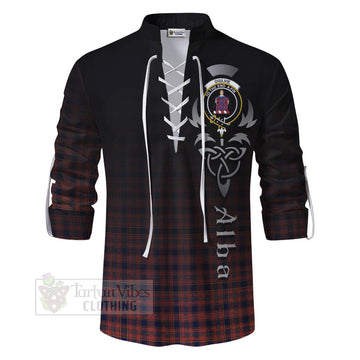 Ogilvie (Ogilvy) Tartan Ghillie Kilt Shirt Featuring Alba Gu Brath Family Crest Celtic Inspired