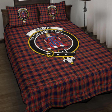 Ogilvie (Ogilvy) Tartan Quilt Bed Set with Family Crest