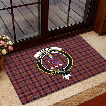 Ogilvie (Ogilvy) Tartan Door Mat with Family Crest