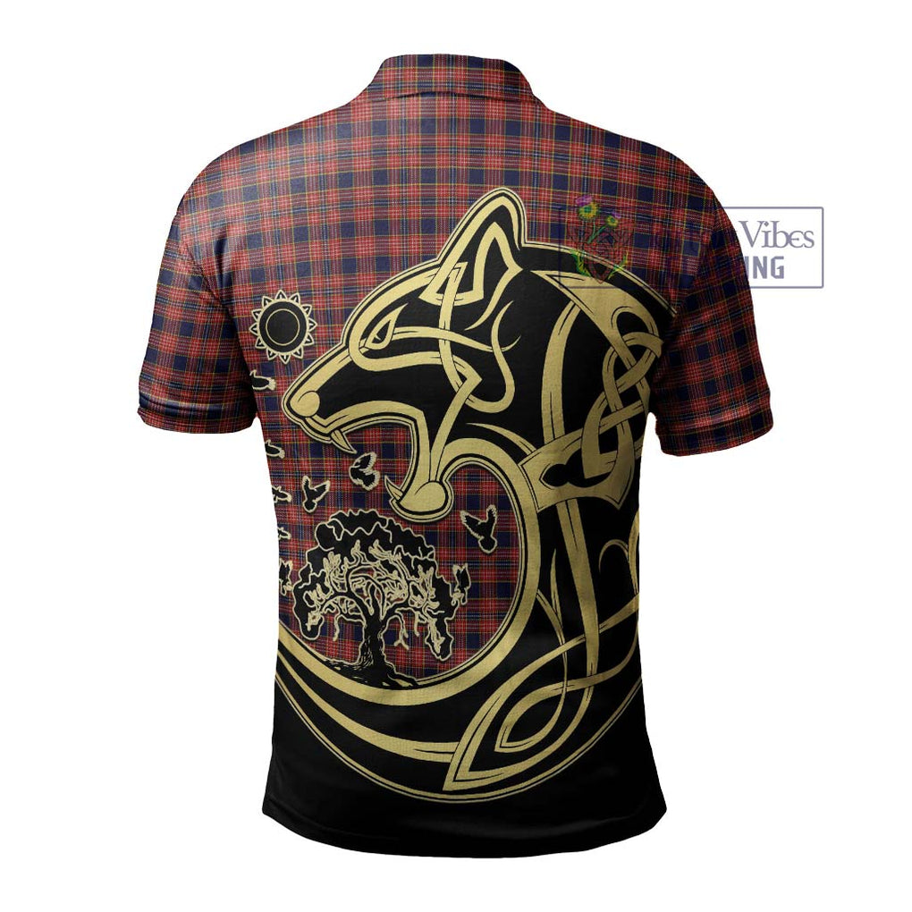 Ogilvie (Ogilvy) Tartan Polo Shirt with Family Crest Celtic Wolf Style - Tartanvibesclothing Shop