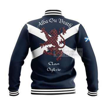 Ogilvie (Ogilvy) Tartan Lion Rampant Baseball Jacket  Proudly Display Your Heritage with Alba Gu Brath and Clan Name