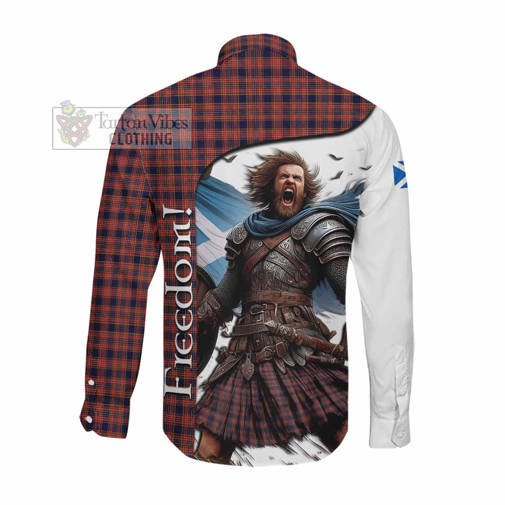 Tartan Vibes Clothing Ogilvie (Ogilvy) Crest Tartan Long Sleeve Button Shirt Inspired by the Freedom of Scottish Warrior