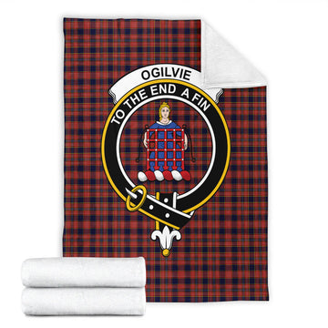 Ogilvie (Ogilvy) Tartan Blanket with Family Crest