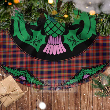 Ogilvie (Ogilvy) Tartan Christmas Tree Skirt Scottish Thistle Style