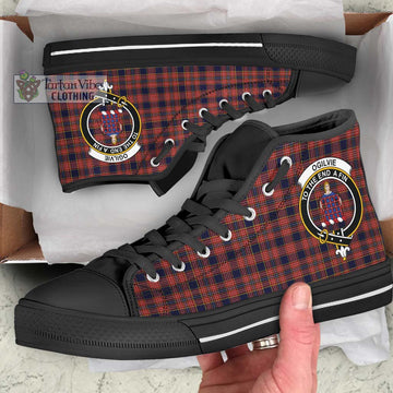 Ogilvie (Ogilvy) Tartan High Top Shoes with Family Crest