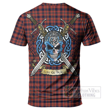 Ogilvie (Ogilvy) Tartan T-Shirt with Family Crest Celtic Skull Style