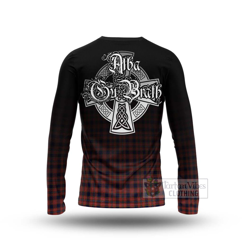 Tartan Vibes Clothing Ogilvie (Ogilvy) Tartan Long Sleeve T-Shirt Featuring Alba Gu Brath Family Crest Celtic Inspired