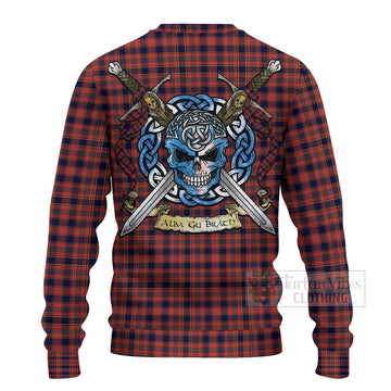 Ogilvie (Ogilvy) Tartan Ugly Sweater with Family Crest Celtic Skull Style