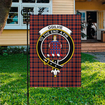 Ogilvie (Ogilvy) Tartan Flag with Family Crest