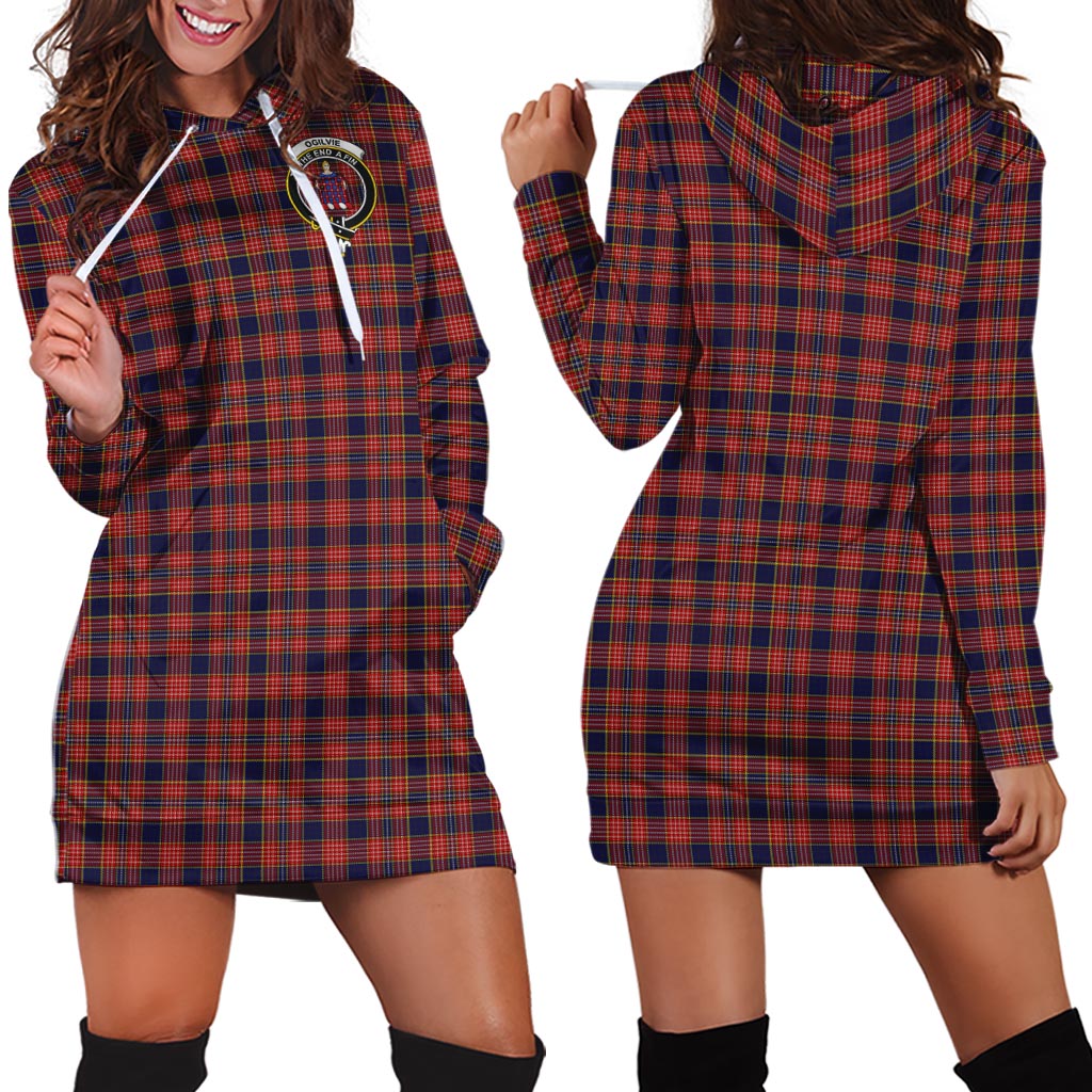 Ogilvie (Ogilvy) Tartan Hoodie Dress with Family Crest - Tartan Vibes Clothing