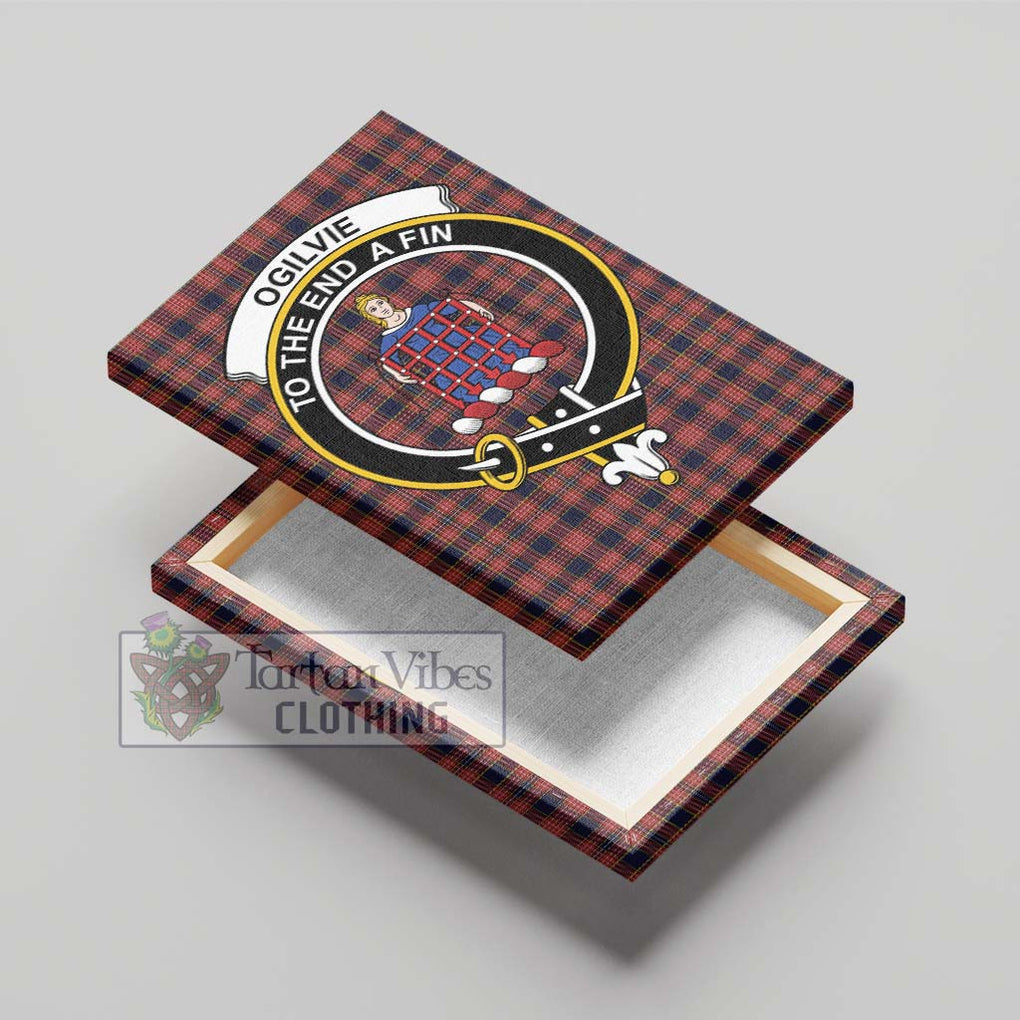 Ogilvie (Ogilvy) Tartan Canvas Print Wall Art with Family Crest - Tartan Vibes Clothing