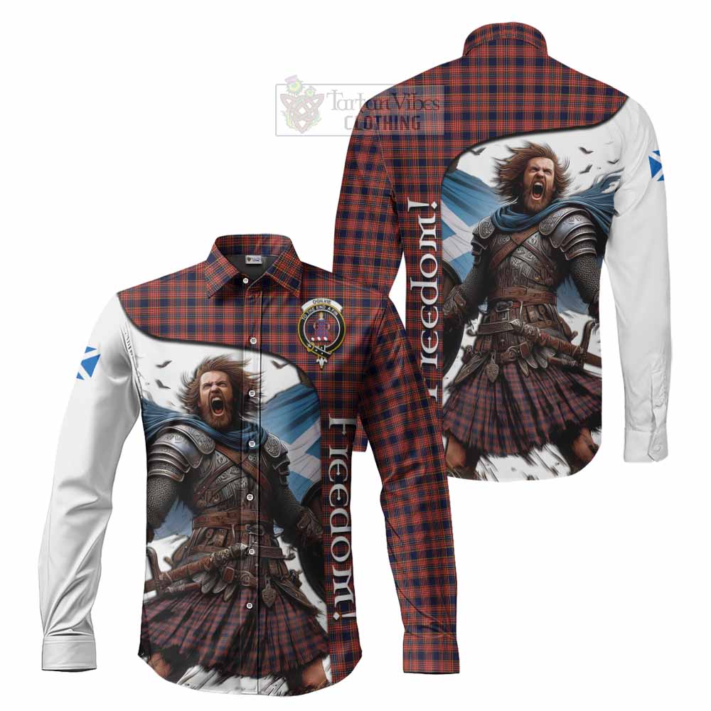 Tartan Vibes Clothing Ogilvie (Ogilvy) Crest Tartan Long Sleeve Button Shirt Inspired by the Freedom of Scottish Warrior