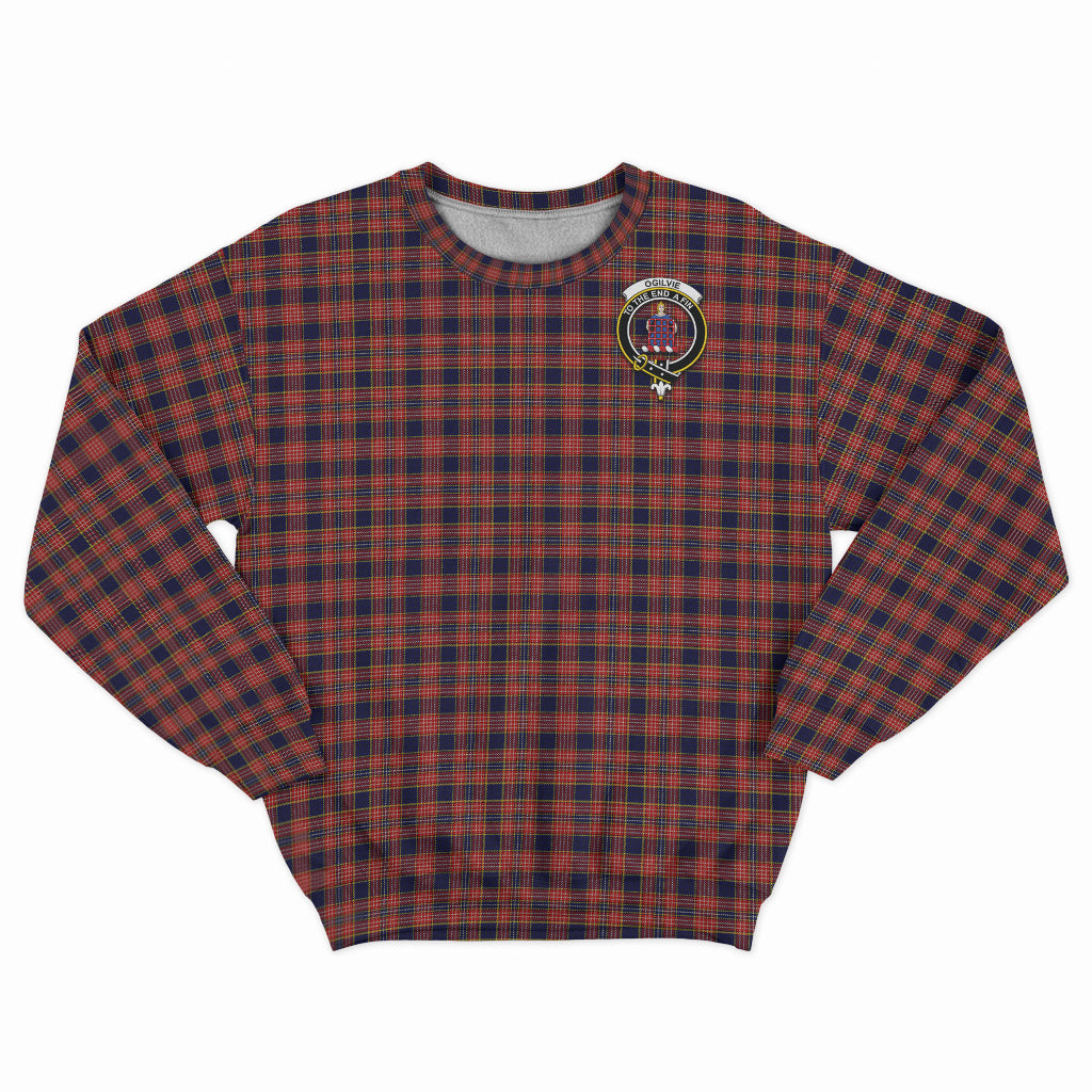 Ogilvie (Ogilvy) Tartan Sweatshirt with Family Crest - Tartan Vibes Clothing