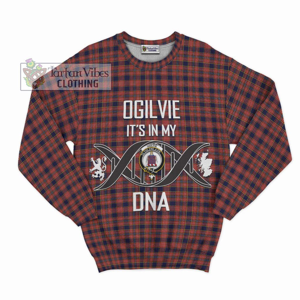 Ogilvie (Ogilvy) Tartan Sweatshirt with Family Crest DNA In Me Style - Tartanvibesclothing Shop