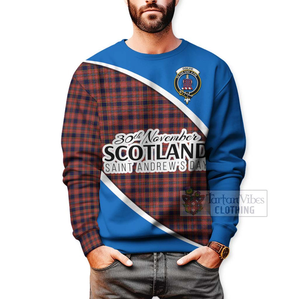 Tartan Vibes Clothing Ogilvie (Ogilvy) Family Crest Tartan Sweatshirt Celebrate Saint Andrew's Day in Style