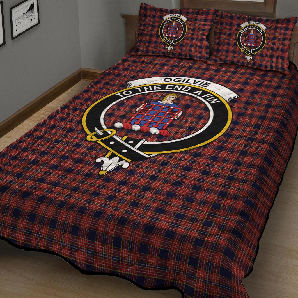 Ogilvie (Ogilvy) Tartan Quilt Bed Set with Family Crest - Tartan Vibes Clothing