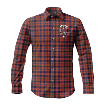 Ogilvie (Ogilvy) Tartan Long Sleeve Button Up Shirt with Family Crest