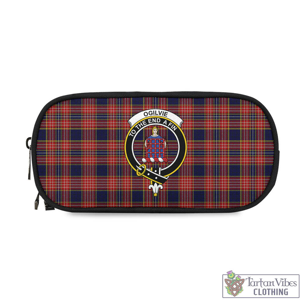 Tartan Vibes Clothing Ogilvie (Ogilvy) Tartan Pen and Pencil Case with Family Crest