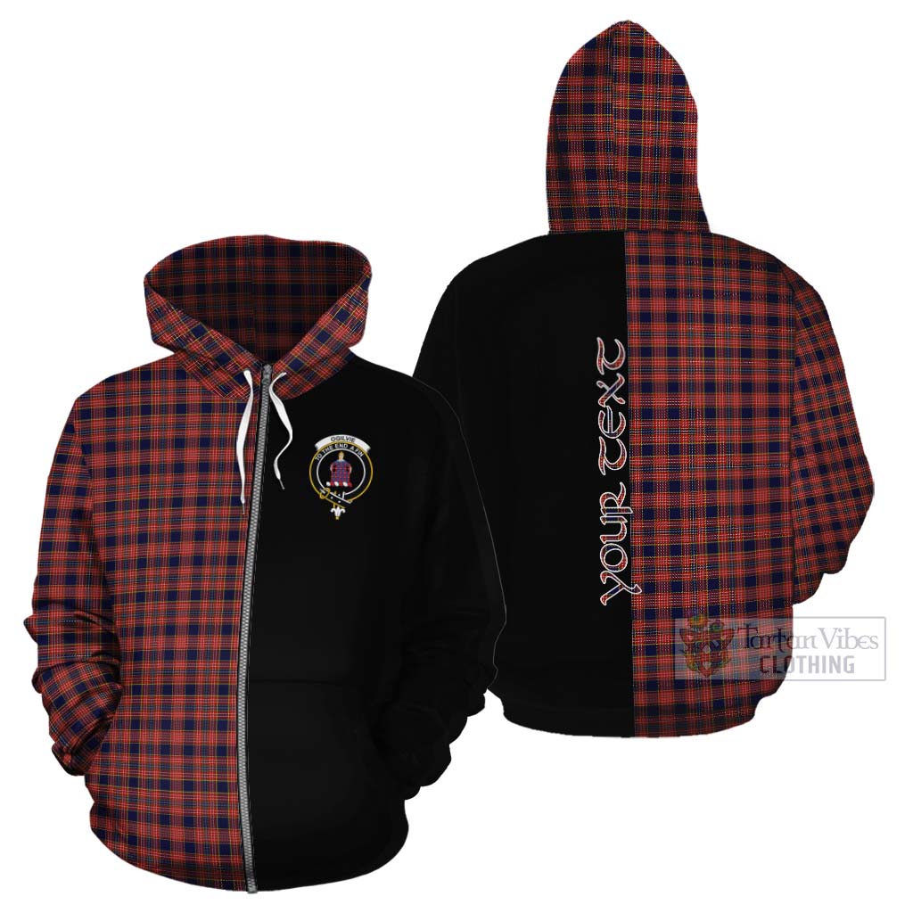 Tartan Vibes Clothing Ogilvie (Ogilvy) Tartan Cotton Hoodie with Family Crest and Half Of Me Style