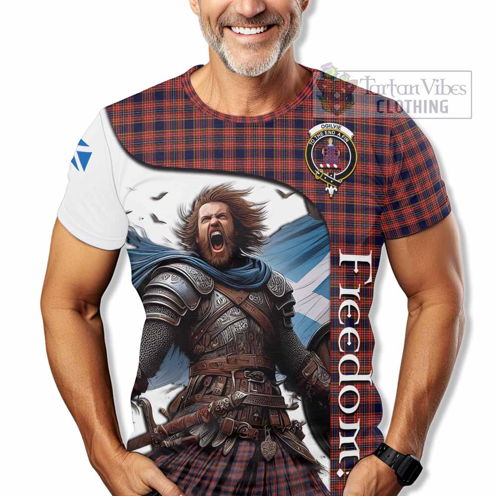 Ogilvie (Ogilvy) Crest Tartan T-Shirt Inspired by the Freedom of Scottish Warrior