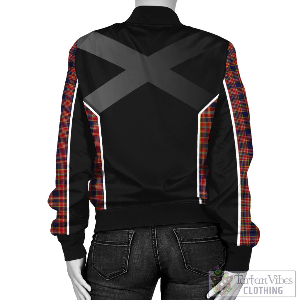 Tartan Vibes Clothing Ogilvie (Ogilvy) Tartan Bomber Jacket with Family Crest and Scottish Thistle Vibes Sport Style