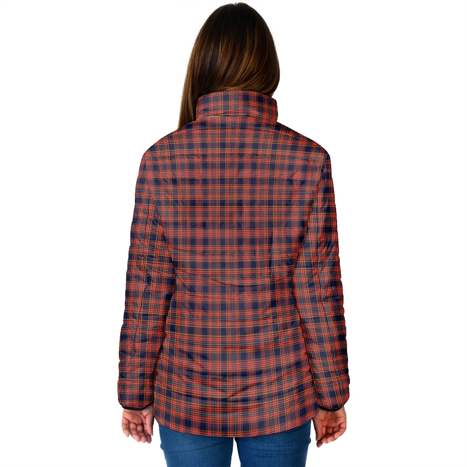 Ogilvie (Ogilvy) Tartan Padded Jacket with Family Crest - Tartan Vibes Clothing