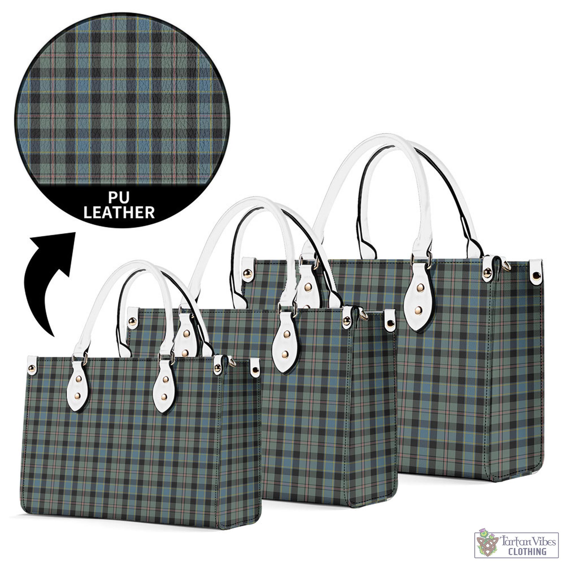 Tartan Vibes Clothing Ogilvie (Ogilvy) Hunting Tartan Luxury Leather Handbags