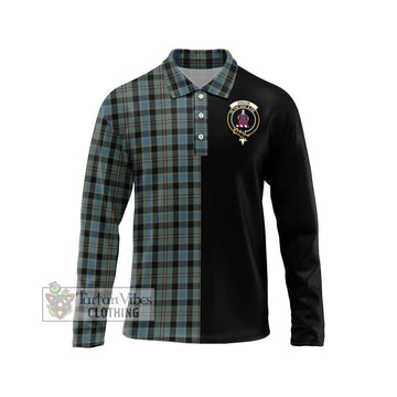 Ogilvie (Ogilvy) Hunting Tartan Long Sleeve Polo Shirt with Family Crest and Half Of Me Style