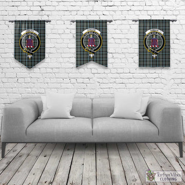 Ogilvie (Ogilvy) Hunting Tartan Gonfalon, Tartan Banner with Family Crest