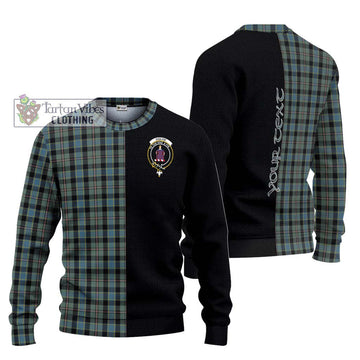 Ogilvie (Ogilvy) Hunting Tartan Ugly Sweater with Family Crest and Half Of Me Style