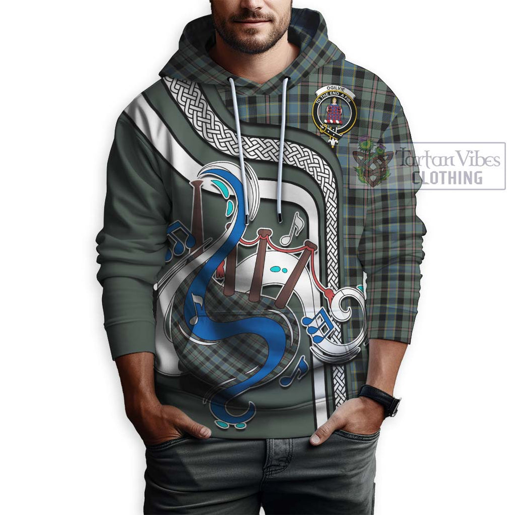 Ogilvie (Ogilvy) Hunting Tartan Hoodie with Epic Bagpipe Style Zip Hoodie - Tartanvibesclothing Shop