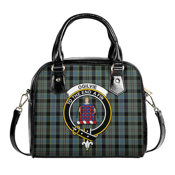 Ogilvie (Ogilvy) Hunting Tartan Shoulder Handbags with Family Crest