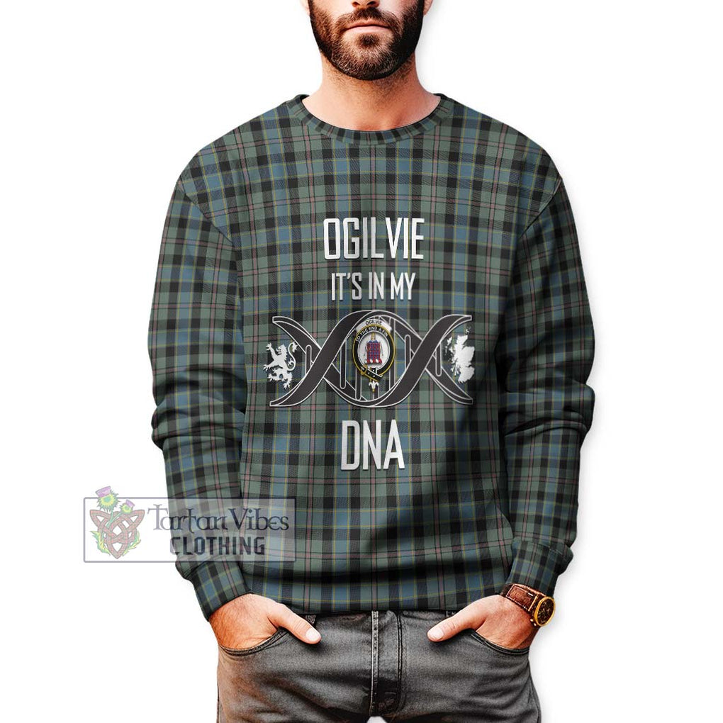 Ogilvie (Ogilvy) Hunting Tartan Sweatshirt with Family Crest DNA In Me Style Unisex - Tartanvibesclothing Shop